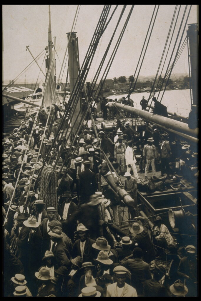 Workers from Barbados arriving at Cristobal Port, on th SS Ancon American steamship.