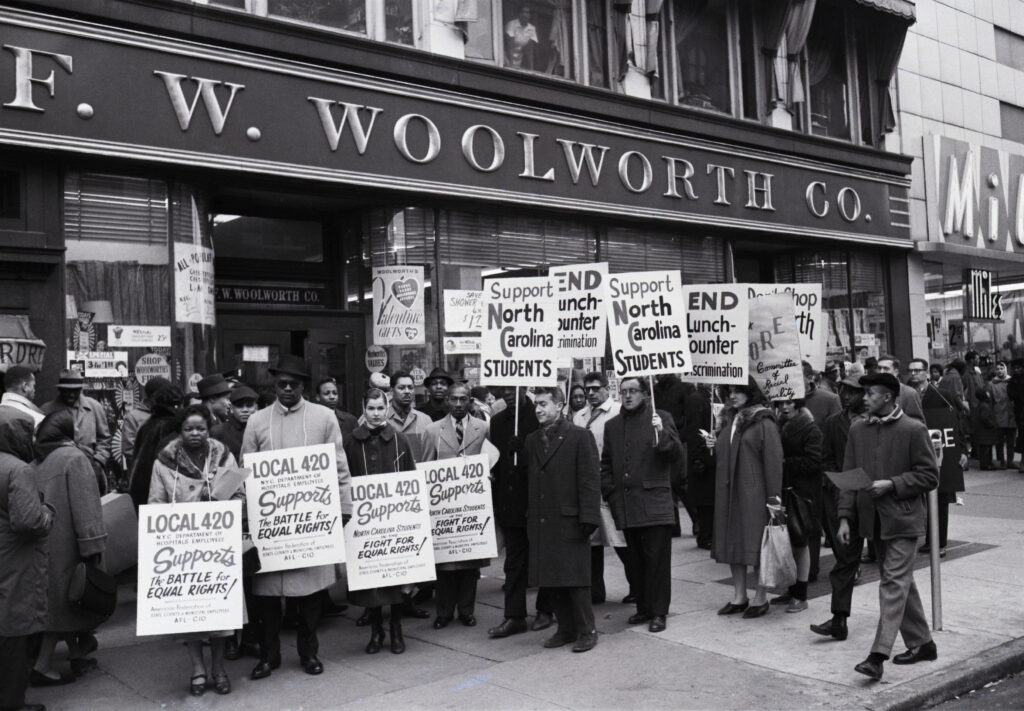 Protesters in Front Of Woolworth in Harlem