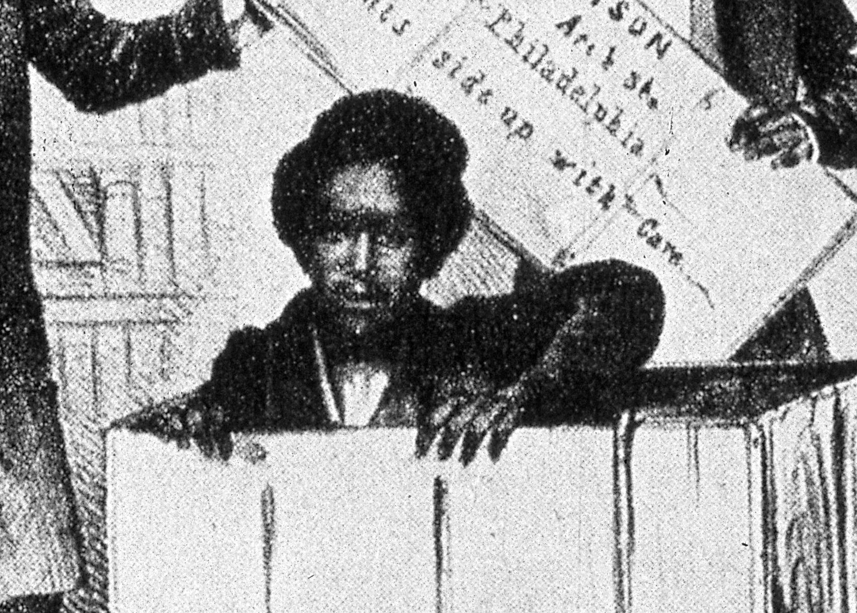 circa 1850: Henry 'Box' Brown arrives in Philadelphia. He mailed himself to freedom in a three-foot box from Richmond, Virginia to the Anti-Slavery office in Philadelphia. The delivery took 26 hours. 