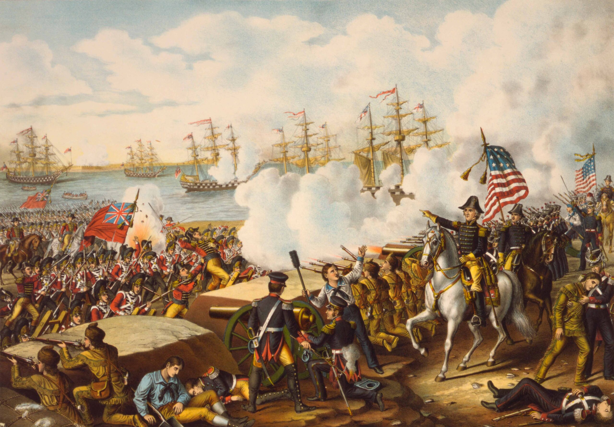 The Battle Of New Orleans, January 8, 1815. Final Battle Of The War Of 1812, Resulting In Victory For The American Forces Against The British.