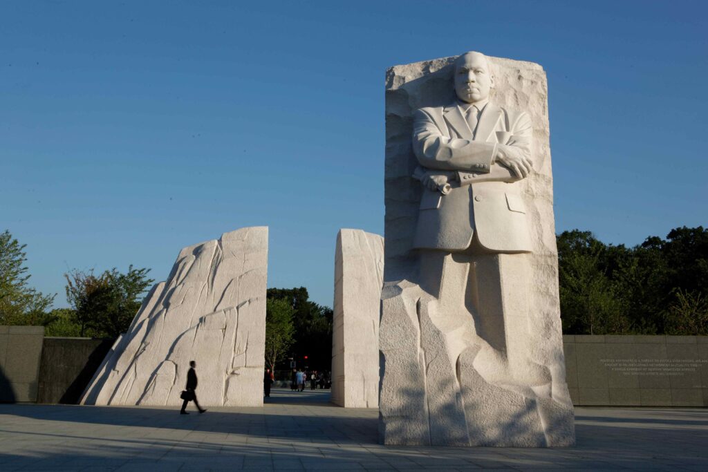 The new Martin Luther King Jr. Memorial stands before the general public was given access to the newest memorial on the National Mall August 22, 2011 in Washington, DC. Fifteen years after Congress authorized the memorial, the 30-foot-tall statue of the American civil rights pioneer will be dedicated on August 28, the 48th anniversary of King's historic "I Have A Dream" speech.